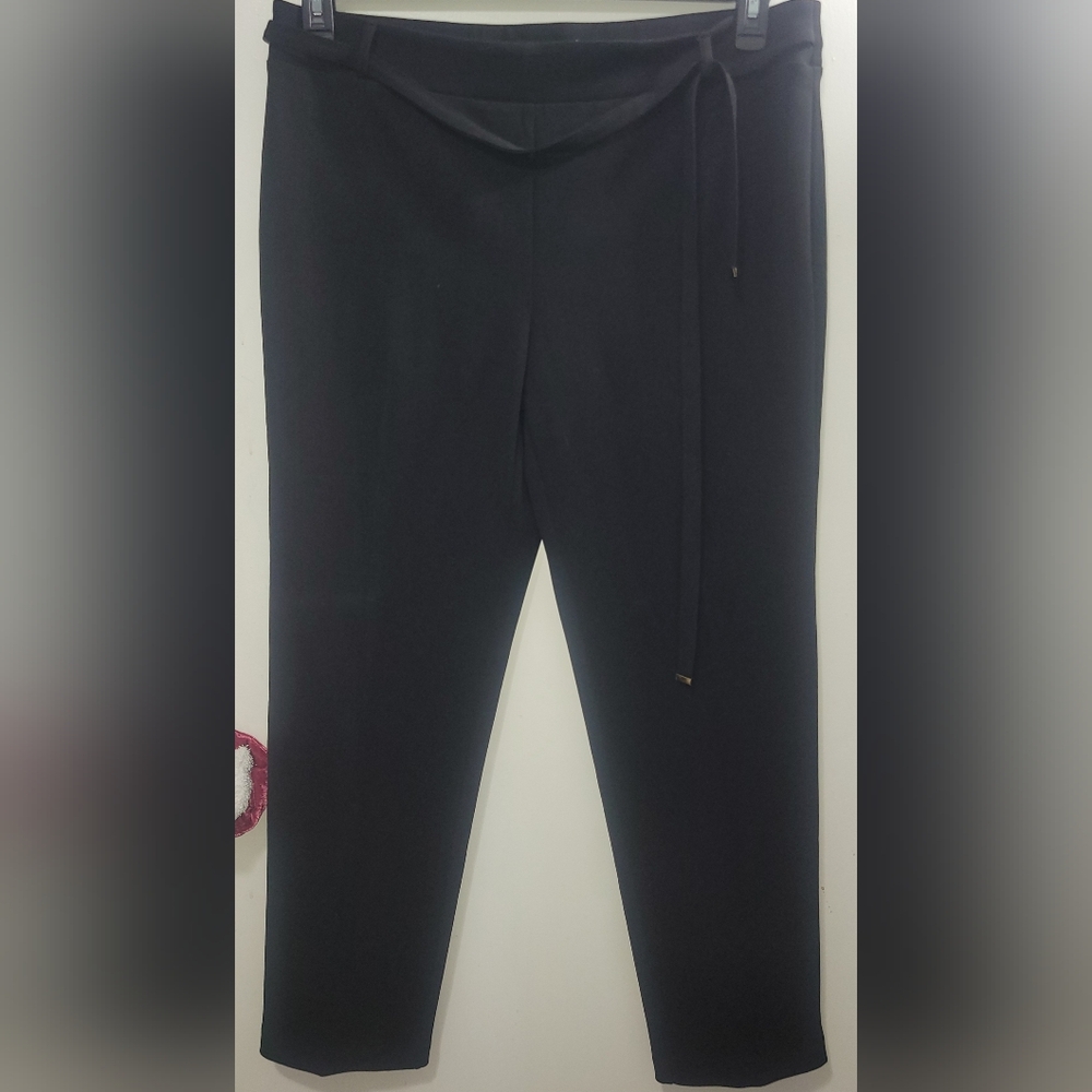 NYC Womens Black Pull On Pants With A Belt